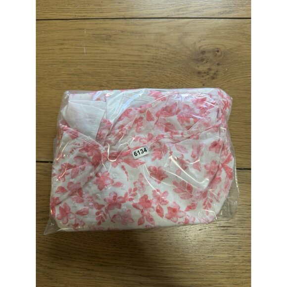 Skies Are Blue White and Pink Floral Print Smocked Flutter Sleeve Blouse Medium - Picture 9 of 9